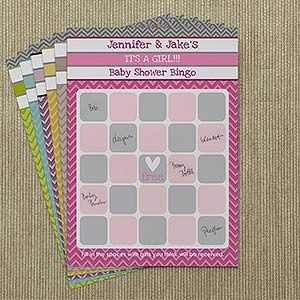 Personalized Baby Shower Games   Bingo Cards