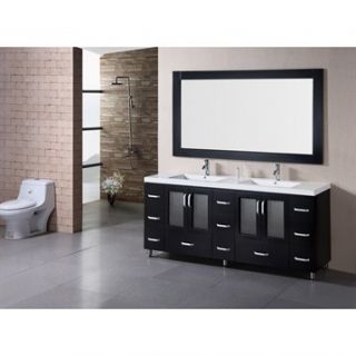 Design Element Stanton 72 Double Sink Bathroom Vanity Set w/ Drop in Sinks   Es
