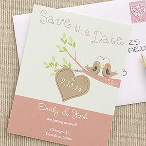 Personalized Save The Date Cards   Love Birds