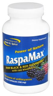 North American Herb & Spice   Power of Nature RaspaMax Berry Blend   60 Vegetarian Capsules