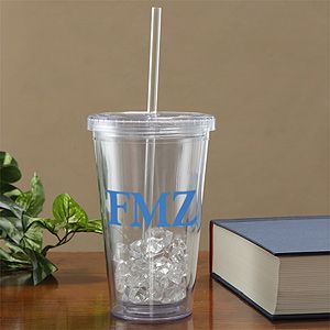 Personalized Reusable Drink Cup with Monogram   Insulated Acrylic