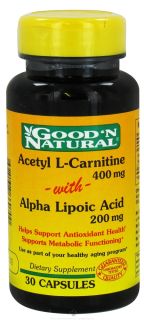 Good N Natural   Acetyl L Carnitine with Alpha Lipoic Acid 400 200 mg.   30 Capsules
