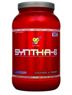 BSN   Syntha 6 Sustained Release Protein Powder Cookies & Cream   2.91 lbs.