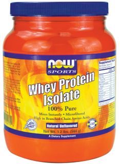 NOW Foods   Whey Protein Isolate 100% Pure Natural Unflavored   1.2 lbs.