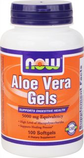 NOW Foods   Aloe Vera Gels 5000 mg Equivalency   100 Softgels