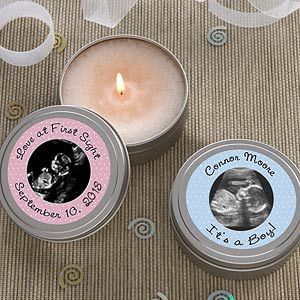 Personalized Ultrasound Photo Candle Tin Favors