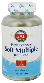 Kal   Soft Multiple High Potency Iron Free   120 Softgels