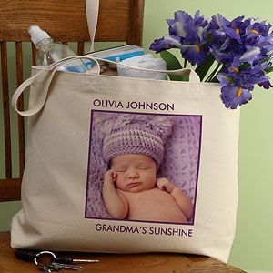 Personalized Photo Canvas Tote Bag   Single Photo