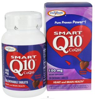 Enzymatic Therapy   SMART Q10 Coq10 Chocolate Flavor 100 mg.   30 Chewable Tablets