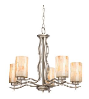 Modern Mosaic 5 Light Chandeliers in Antique Pewter 66050