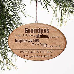 Personalized Grandparent Ornaments   Wonderful Grandpa