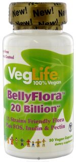 VegLife   BellyFlora 20 Billion   50 Vegetarian Capsules