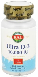 Kal   Ultra D 3 10000 IU   90 Softgels
