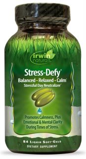 Irwin Naturals   Stress Defy Balanced Relaxed Calm Stressful Day Neutralizer   84 Softgels