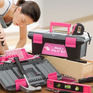Ladies Personalized Pink Tool Kit   53 Piece Set