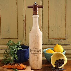 Personalized Chefs Collection Wood Pepper Mill