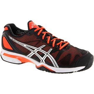 ASICS GEL Solution Speed ASICS Mens Tennis Shoes Black/Neon Orange/Silver