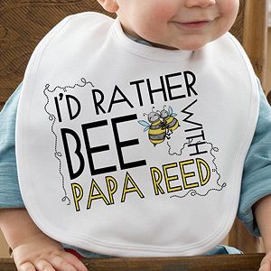 Personalized Baby Bibs   Id Rather Bee