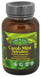 Pure Planet   Carob Mint Spirulina Endurance Support 500 mg.   100 Tablet(s)