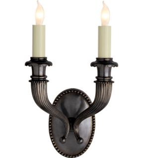 E.F. Chapman Fluted 2 Light Wall Sconces in Bronze With Wax CHD2466BZ