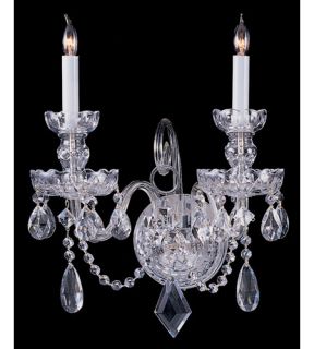 Traditional Crystal 2 Light Wall Sconces in Polished Chrome 1142 CH CL MWP