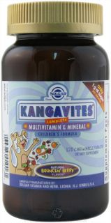 Solgar   Kangavites MultiVitamin & Mineral Bouncin Berry Flavor   120 Chewable Tablets