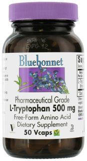 Bluebonnet Nutrition   L Tryptophan Pharmaceutical Grade Free Form Amino Acid 500 mg.   30 Vegetarian Capsules