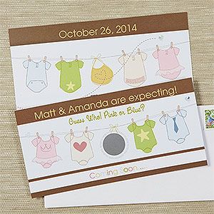 Personalized Baby Announcements   We Are Expecting Scratch Off