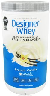 Designer Protein   Designer Whey 100% Premium Whey Protein Powder French Vanilla   2 lbs.
