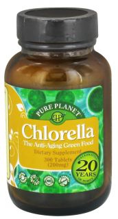 Pure Planet   Chlorella Anti Aging Green Food 200 mg.   300 Tablets