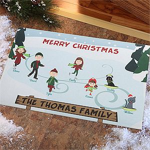 Personalized Christmas Doormats   Ice Skating Family