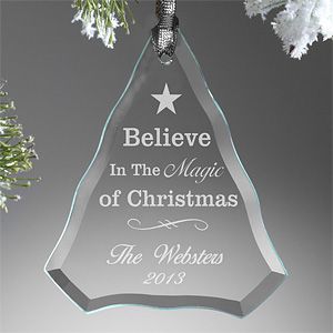 Personalized Glass Christmas Ornaments   Believe In The Magic