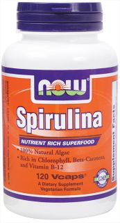 NOW Foods   Spirulina 500 mg.   120 Vegetarian Capsules