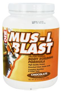 MLO   Mus L Blast Protein Powder Body Building Formula Chocolate   47 oz.