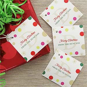 Personalized Gift Tags   Festive Monogram