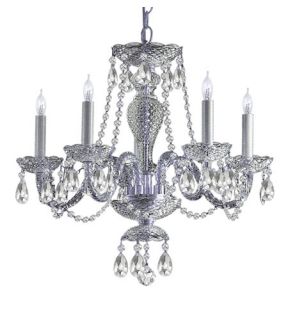 Traditional Crystal 5 Light Chandeliers in Polished Chrome 5045 CH CL MWP