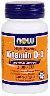NOW Foods   High Potency Vitamin D 3 2000 IU   240 Softgels
