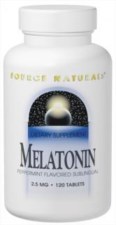 Source Naturals   Melatonin Sublingual Peppermint 1 mg.   100 Tablets