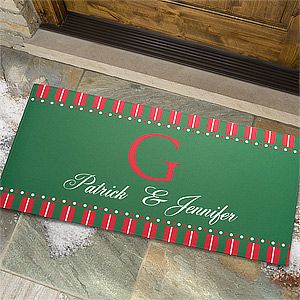 Large Personalized Holiday Doormats   Christmas Spirit
