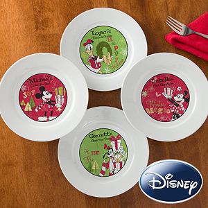 Personalized Disney Christmas Plates   Mickey, Minnie, Goofy, Donald Duck