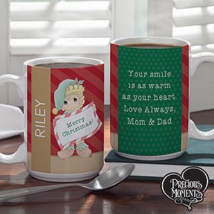 Large Personalized Christmas Elf Coffee Mugs   Precious Moments