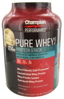 Champion Performance   Pure Whey Protein Stack Vanilla Ice Cream   4.8 lbs.