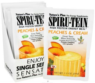 Natures Plus   Spiru Tein High Protein Energy Meal   1 Packet   Peaches & Cream   1.2 oz.