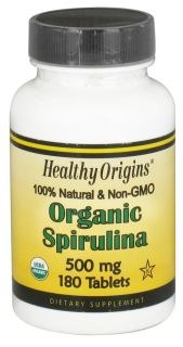 Healthy Origins   Organic Non GMO Spirulina 500 mg.   180 Tablet(s)