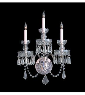 Traditional Crystal 3 Light Wall Sconces in Polished Chrome 5023 CH CL SAQ