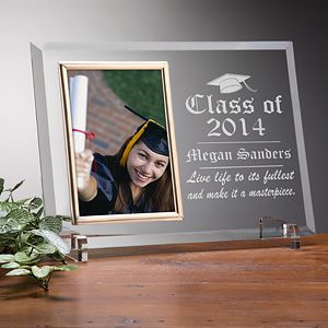 Engraved Glass Photo Frame   Graduation Edition