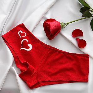 Ladies Red Boy Shorts Underwear   My Girl Design
