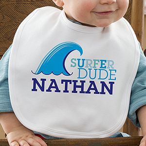 Personalized Baby Bibs   Surfer Dude