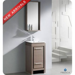 Fresca Allier 16 Gray Oak Modern Bathroom Vanity with Mirror