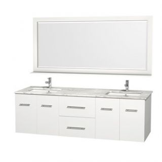 Centra 72 Double Bathroom Vanity Set by Wyndham Collection   White